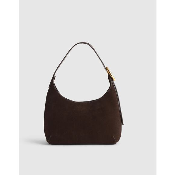 Madewell Handbags - NWT Madewell The Sculptural-Buckle Shoulder Bag Suede Dark Carob Brown